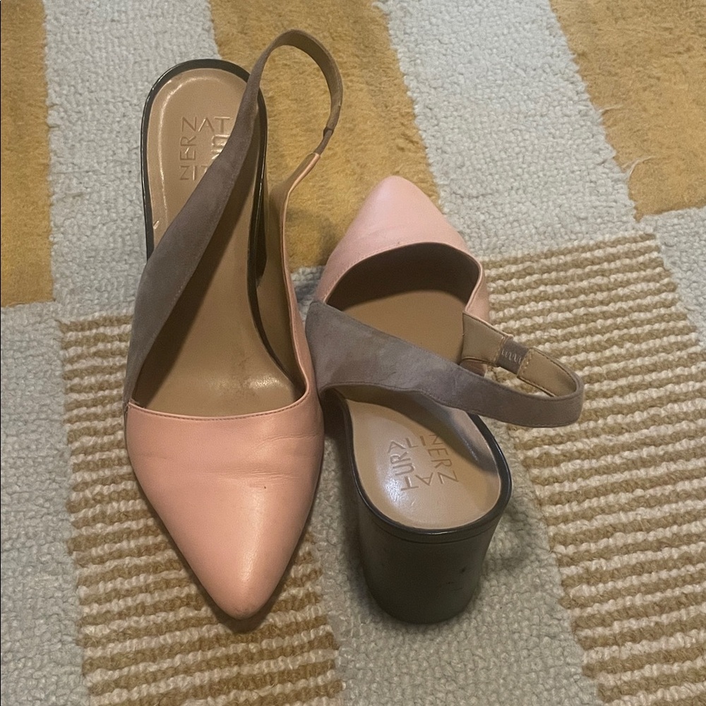 Naturalizer Blush and Taupe Slingback Heels